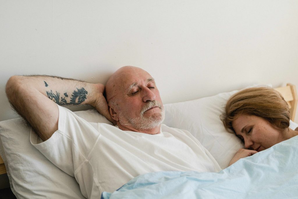 man and woman sleeping